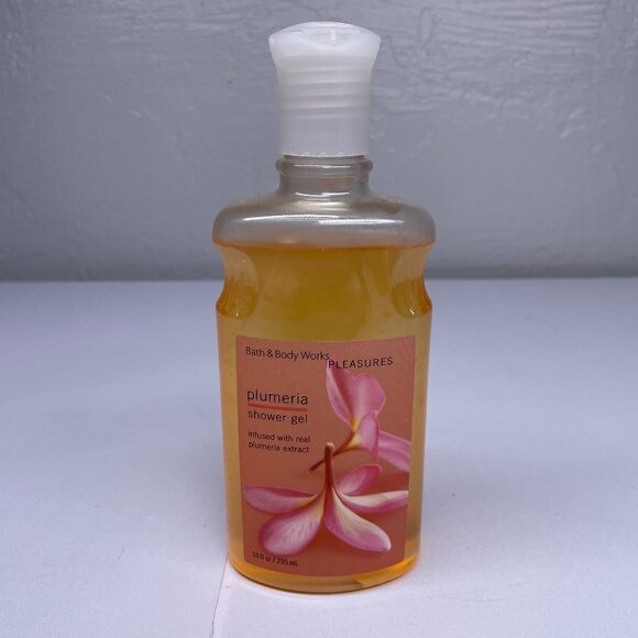 Bath & Body Works Pleasures Plumeria Shower Gel 10 oz Retired Discontinued - Picture 1 of 5